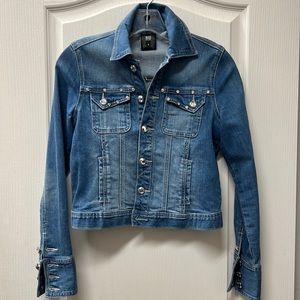 Trending Blue Jean Jacket with Bling Buttons